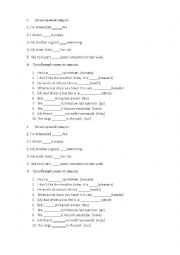 English Worksheet: wordbuilding, prepositions 