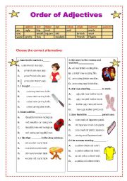 English Worksheet: Order of Adjectives