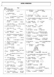 English Worksheet: mixed exercises for beginners