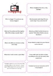 Vlogging - conversational cards for your teenage students