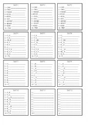 English Worksheet: Number - 1 - 10 - Daily Program (12 days)