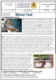 English Worksheet: Homeless children global test