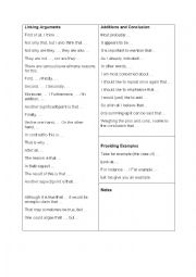 English Worksheet: Linking arguments 