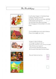 English Worksheet: the three little pigs - story and play