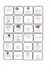English Worksheet: have you ever game cards