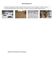 English Worksheet: Natural Distaters - complete with pictures