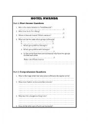 English Worksheet: Hotel Rwanda