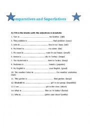 English Worksheet: comparatives and superlatives