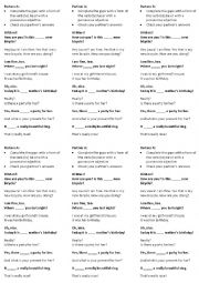 English Worksheet: Possessive Pronouns - Tandem Activity