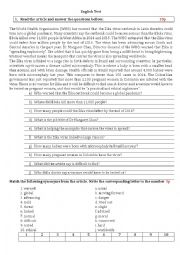 English Worksheet: English Test