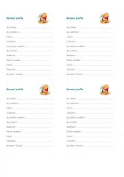 English Worksheet: Personal Profile