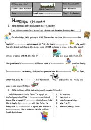 English Worksheet: Mid of Term Test N 1 7th form 
