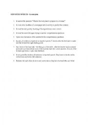 English Worksheet: Reported speech guided discovery and practice