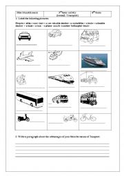 English Worksheet: lesson2: Transport (3rd hour activity)