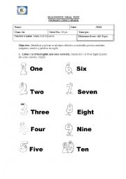 first grade. diagnostic 