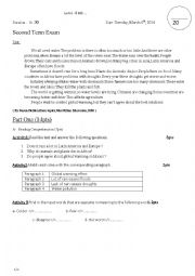 English Worksheet: Environment Exam Worksheet