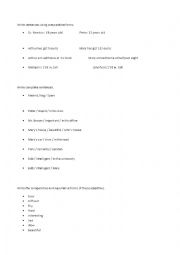 English Worksheet: Comparatives several activities