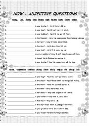English Worksheet: How + Adjective Questions