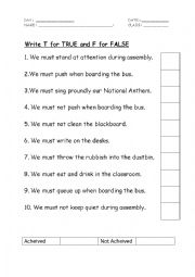 English Worksheet: Must or must not