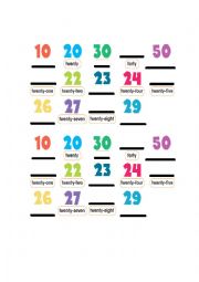 English Worksheet: Numbers