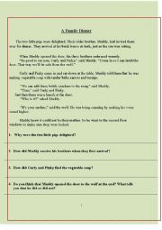 English Worksheet: global test (Reading/grammar/writing)