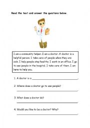 English Worksheet: Occupation (doctor)