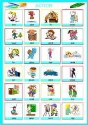 English Worksheet: Action verb pictionary