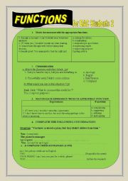 English Worksheet: functions for BAC students 2