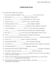 English Worksheet: ED-ING Adjectives