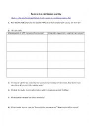 English Worksheet: Success is a continuous journey - TED