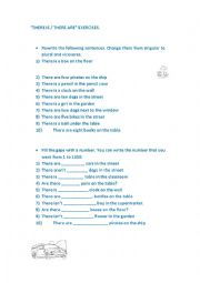 English Worksheet: there is / there are or beginners