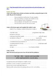 English Worksheet: business ethics 