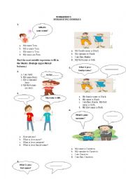 English Worksheet: Introducing oneself