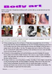 English Worksheet: body art 