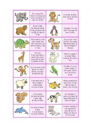 English Worksheet: Domino animals