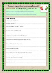 FLIPPED CLASSROOM - Common expressions to use on the phone