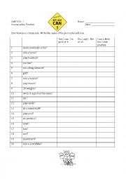 English Worksheet: CAN YOU...? Interview #1