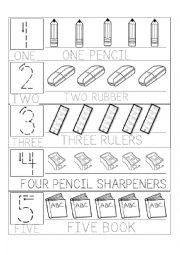 English Worksheet: First graders lettering and numbers