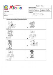 English Worksheet: film worksheet