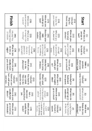 English Worksheet: Simple Present Board game 