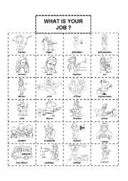 English Worksheet: jobs pictionary coloring