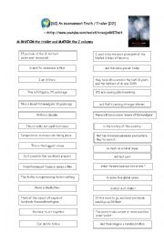 English Worksheet: Al Gores inconvenient truth trailer study