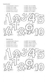 English Worksheet: Numbers & colours