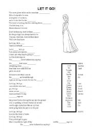 English Worksheet: Frozen : Let it go