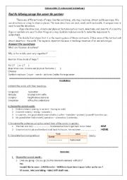 English Worksheet: short quiz