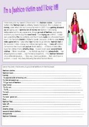 English Worksheet:  fashion victim