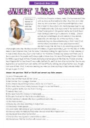 English Worksheet: Meet Lisa Jones