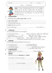 English Worksheet: description (2) (test n 1    2nd Semester )