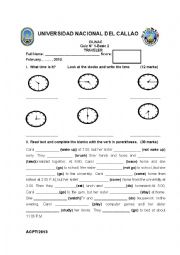 English Worksheet: Test : Present simple