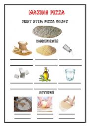 English Worksheet: Making Pizza - Cooking Vocabulary